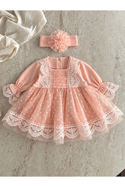 Jammybaby طقم فستان Carmen مع رباط رأس للطفلة حديثة الولادة، مناسب للمولد وال...