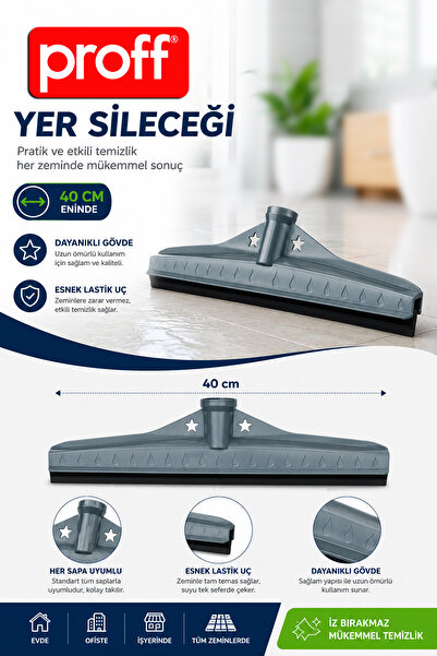 Proff Gri Çekpas Yersil Su Çekçek 40 cm Zemin Temizleyici