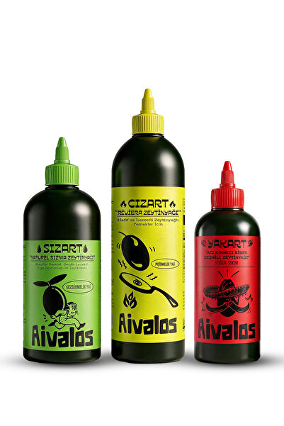 Aivalos Cızart - Sızart - Yakart Zeytinyağı Muhteşem Mutfak 3lüsü (750 ml Riv...