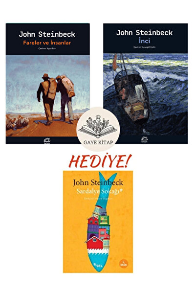 Sel Yayınları Fareler ve İnsanlar-İnci- Sardalye Sokağı (HEDİYE!) 3 Kitap Set