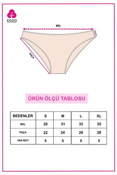 koza iç giyim Kadın 7'li Likralı Külot