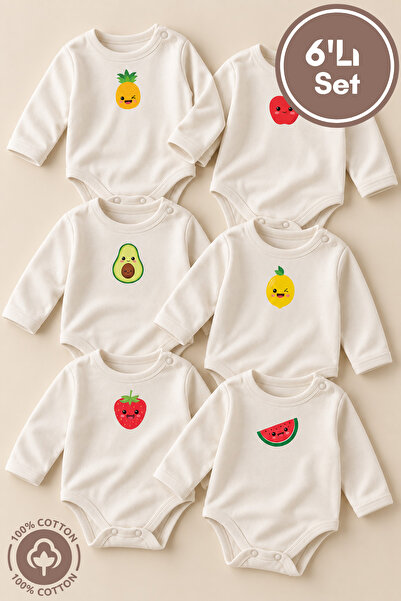 miniel organic Unisex 100% Organic Cotton Cute Fruit Printed 3-6-9-12 Months ...