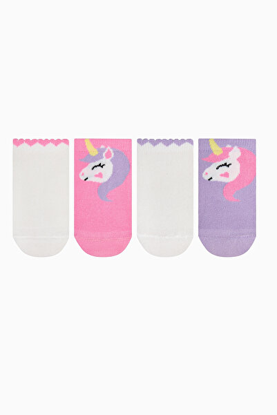 Penti Kız Çocuk Sweet Unicorn Çok Renkli 4lü Patik Çorap