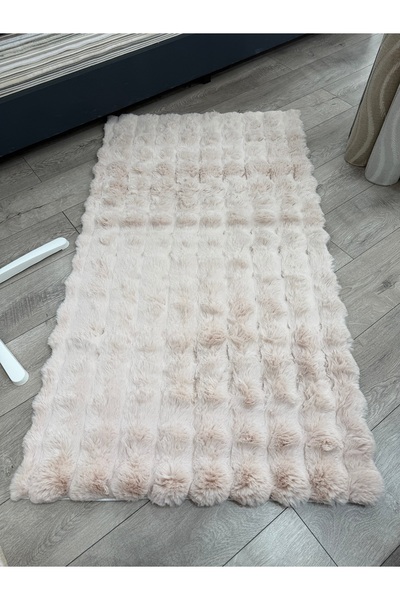 DECOSER HALI Yumuşak Bubble Tavşan Tüyü Kaymaz Özel Dokuma Taban Peluş Post Y...