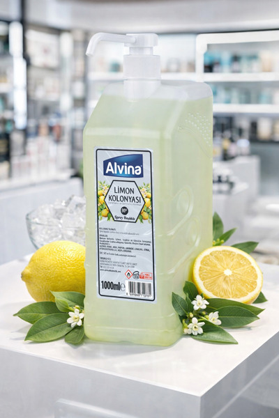 Alvina 80 Derece Pompalı Limon Kolonyası 1000 ml