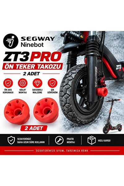 mi dünyası Segway ZT3 Pro Ön Teker Takozu 2 Adet Kırmızı Ön Aks Koruma Takozu