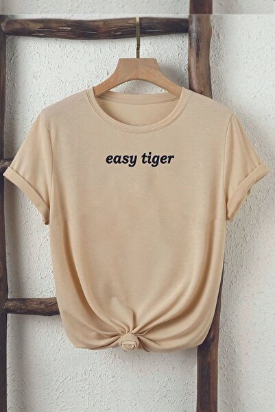 uyguntarz Μπλουζάκι Unisex Easy Tiger Printed Oversize