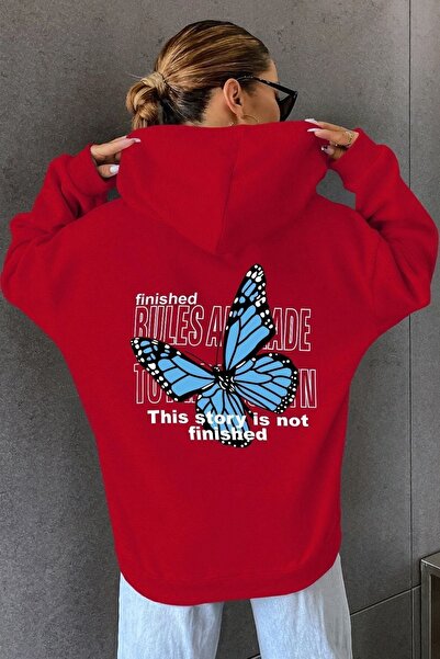 uyguntarz Unisex Butterfly Back Printed Sweatshirt
