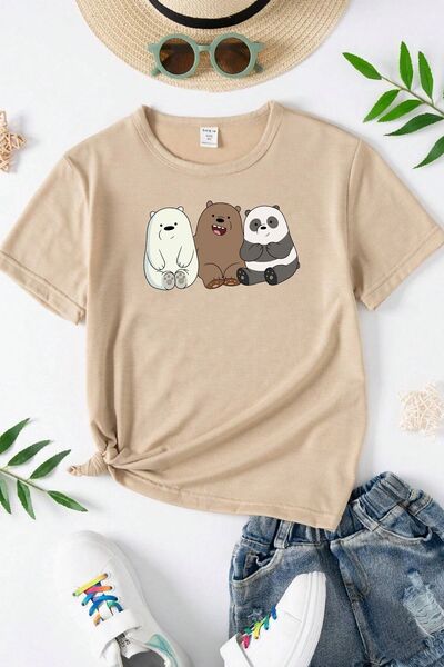 uyguntarz Children's Bears Printed Cotton T-shirt