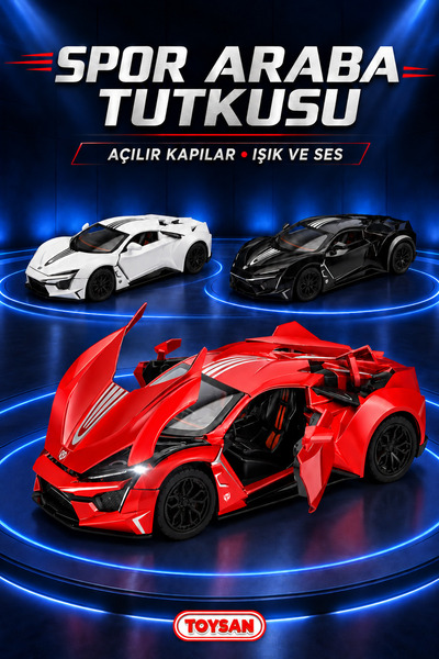 Toysan 1.24 ÖLÇEK KUTULU SESLİ VE IŞIKLI ÇEK BIRAK METAL ARABA
