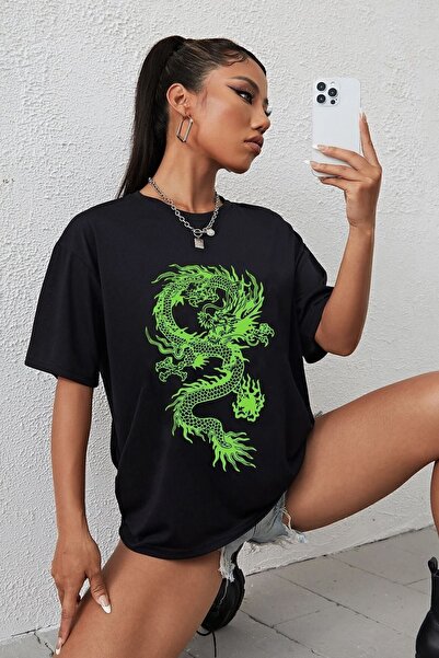 uyguntarz Unisex Chinese Dragon Printed T-shirt