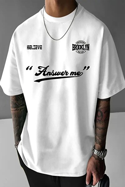uyguntarz Answer Printed Unisex Oversize Tshirt