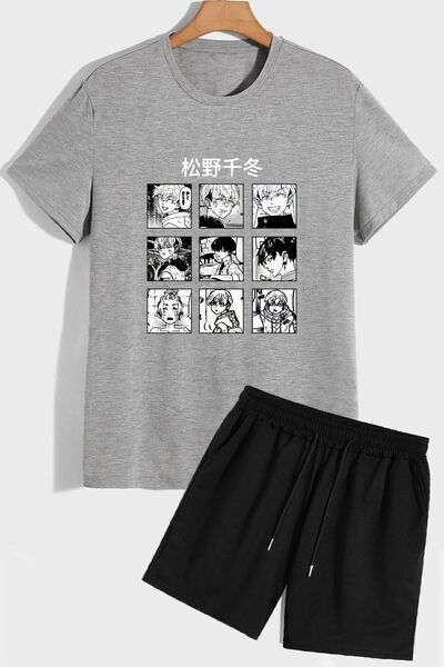 trendypassion Anime Shorts T-shirt Tracksuit Set