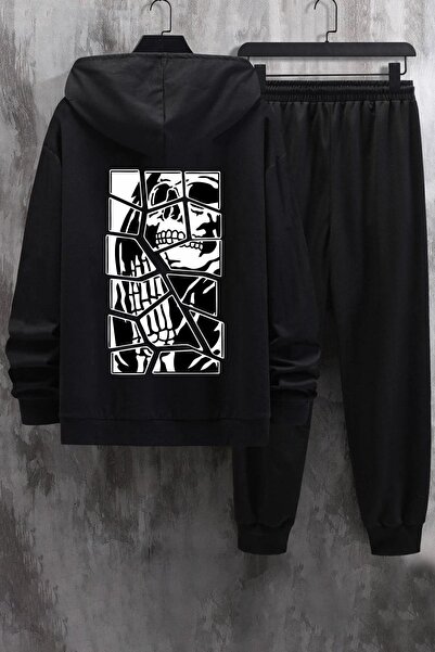 uyguntarz Unisex Skullcracked Printed Tracksuit Set