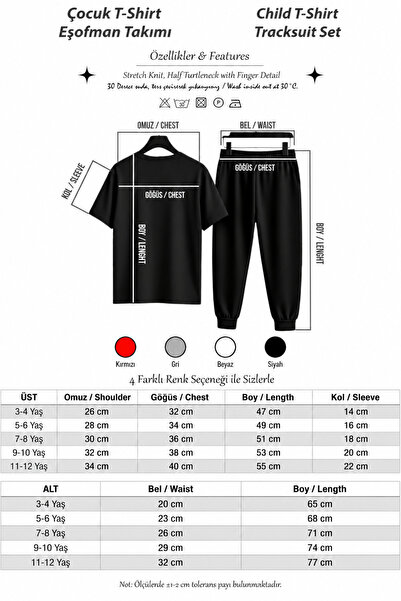 uyguntarz Children's 13 Printed Top and Bottom Tracksuit Set