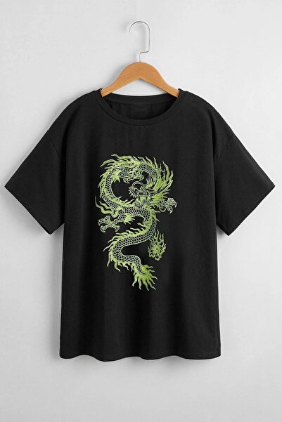 uyguntarz Children's Green Dragon Cotton Tshirt