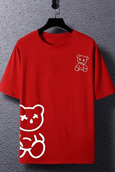 uyguntarz Unisex Draw Bear Printed Design T-shirt
