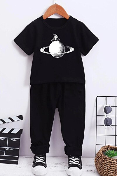 uyguntarz Kids Astronaut Rides Bottom - Top Tracksuit Set