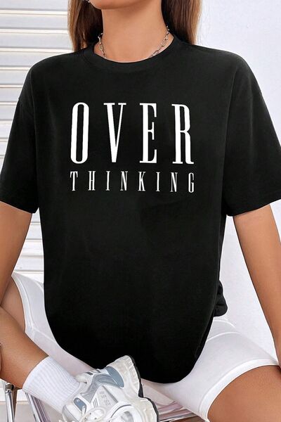 uyguntarz Unisex Over Thinking Printed Design T-shirt