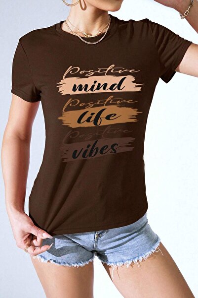 uyguntarz تيشيرت كبير الحجم مطبوع عليه Mind Life Vibes للجنسين