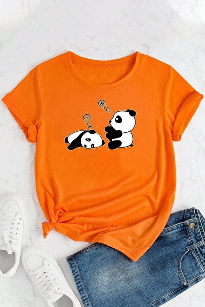 uyguntarz Unisex Sleepy Panda Printed Design T-shirt