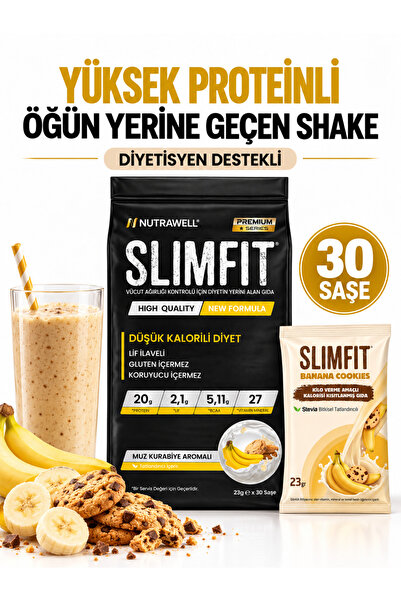 SLIMLIFT Slımfıt Muz Kurabiye 30 Öğün Şase- Öğün Tozu