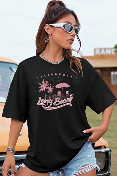 uyguntarz Unisex Long Beach Design Tshirt
