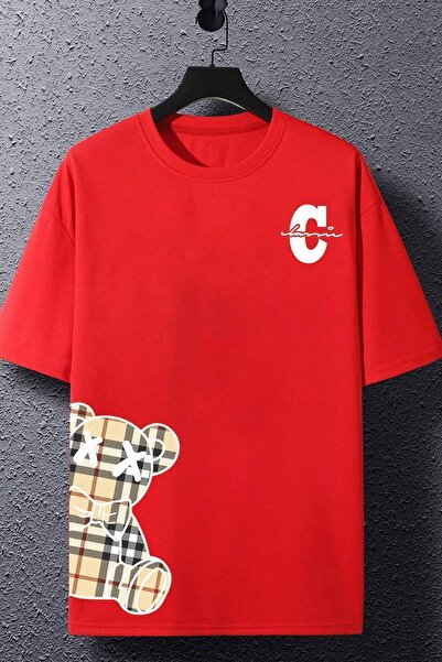 uyguntarz Unisex Pattern Bear Printed Design T-shirt