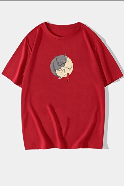 uyguntarz Unisex Cat Printed T-shirt