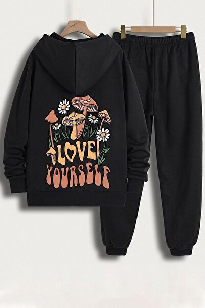 uyguntarz Unisex Love Yourself Printed Tracksuit Set