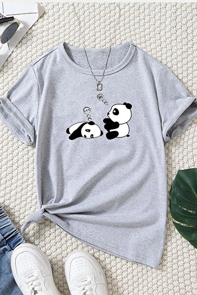 uyguntarz Unisex Uykucu Panda Baskılı Tasarım Tshirt