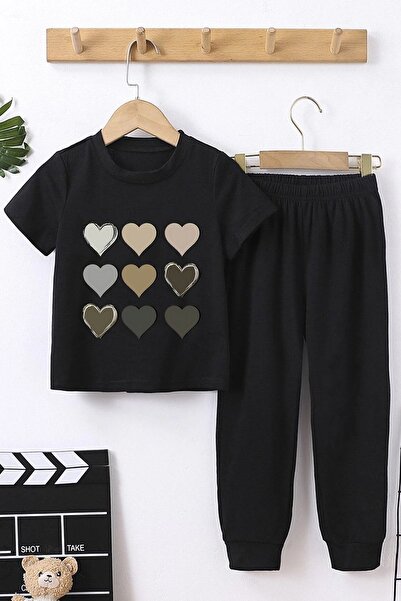 uyguntarz Children's Heart Bottom Top Tracksuit Set