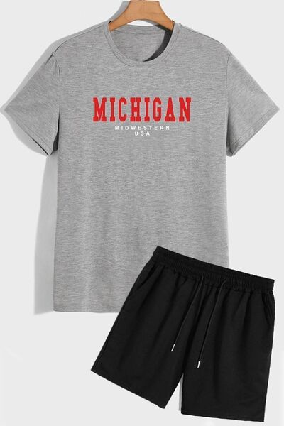 trendypassion Comfortable Design Michigan Shorts T-Shirt Tracksuit Set