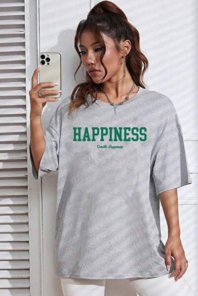 uyguntarz Unisex Happiness Printed Design Tshirt