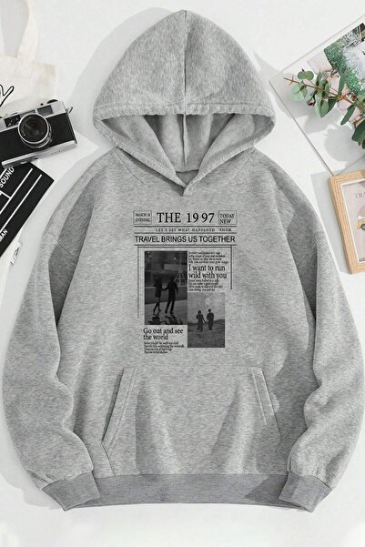 uyguntarz Unisex The Travel Printed Φούτερ του 1997