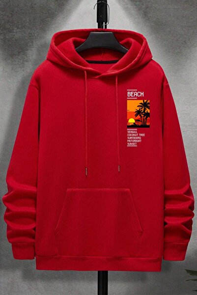 uyguntarz Beach Printed Oversize Sweatshirt