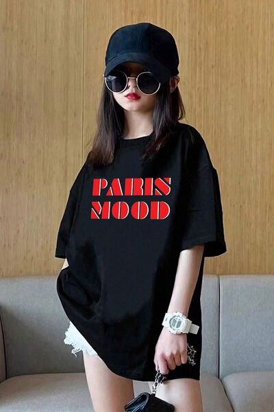 uyguntarz Children's Paris Mood Printed Cotton T-shirt