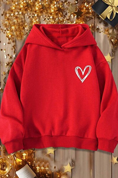 uyguntarz Çocuk Kalp Baskılı Sweatshirt