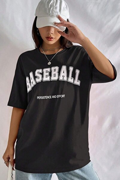 uyguntarz Unisex Baseball Printed Oversize T-shirt