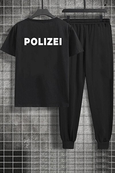 uyguntarz Unisex Polizei Printed 2-Piece Tracksuit Set