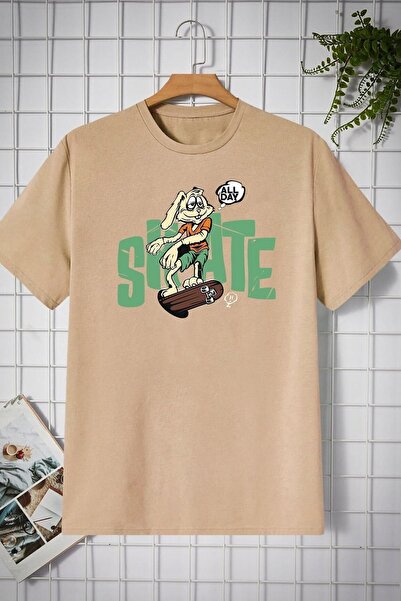 uyguntarz Unisex All Day Rabbit Design T-shirt