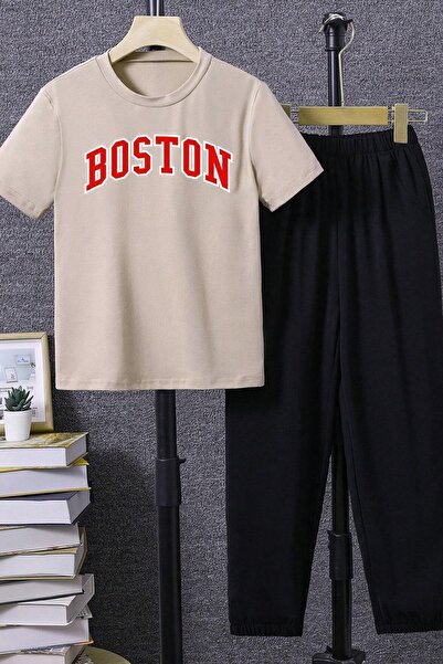 uyguntarz Kids Boston Bottom - Top Tracksuit Set