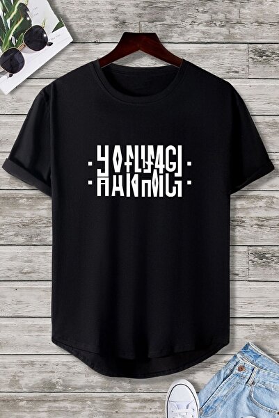 trendypassion Hanımcı Yazılı Katlamalı Tasarım Tshirt