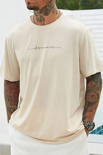 uyguntarz Men's Dreamer Printed Oversize T-shirt