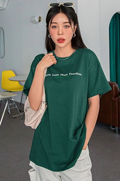 uyguntarz Unisex More Love Printed Oversize T-shirt