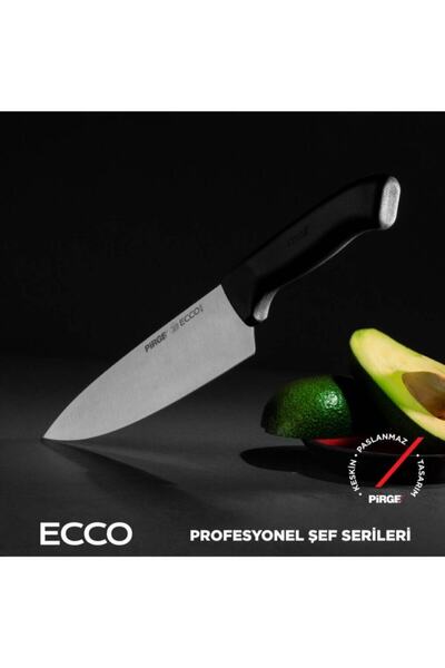 PİRGE Siyah Saplı Ecco Şef Çiftler Bıçak Seti 16 Cm Ve 19 Cm 35141