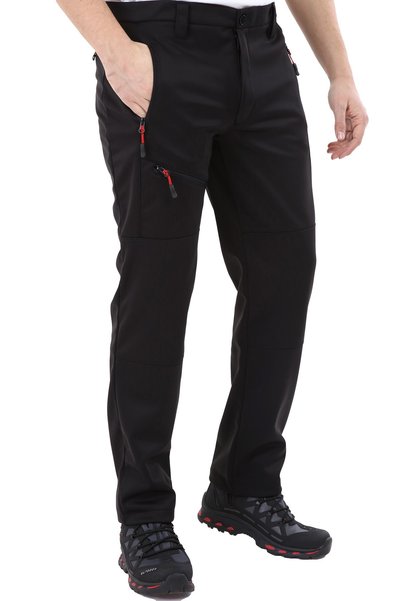 GHASSY CO Erkek Içi Polarlı Tactical Outdoor Su Geçirmez Siyah Softshell Pantolon