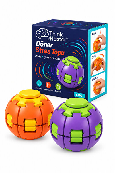 ThinkMaster Fırfırik Kinetik Top Duyusal Oyuncak Bas Döndür Stres Topu Spinne...