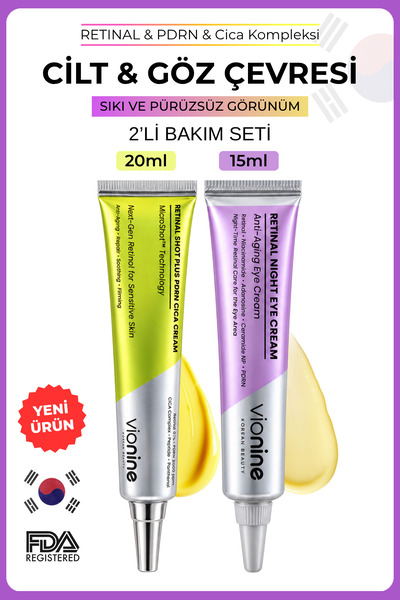 Vionine Gece Bakım Seti 2'li (KREM SET) - Retinal Krem + Göz Kremi