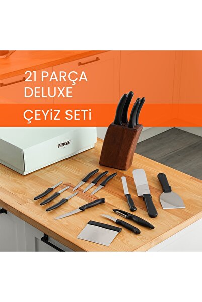 PİRGE Çeyizlik Bıçak Seti Deluxe - 21 Parça
